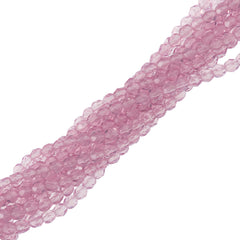 100 Czech Fire Polished 4mm Round Bead Milky Pink (71010)