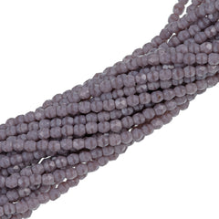 100 Czech Fire Polished 4mm Round Bead Lavender Coral (24010)