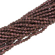 100 Czech Fire Polished 4mm Round Bead Polychrome Copper Rose (94100)