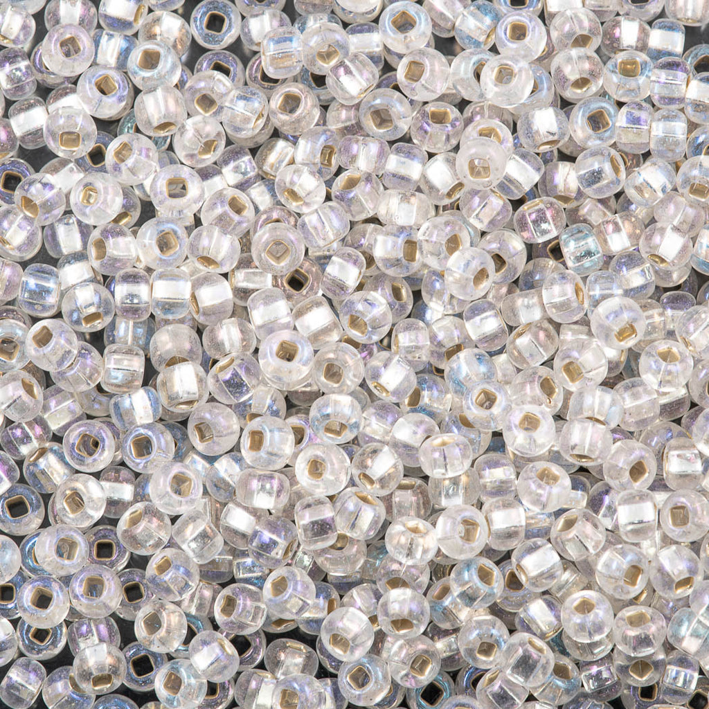 Czech Seed Bead 6/0 Silver Lined Crystal AB (78109)