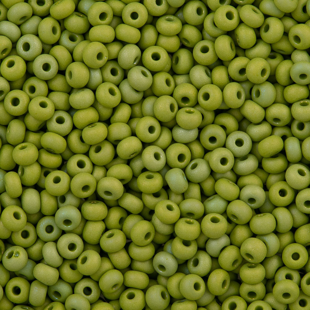 Olive Green Opaque 6/0 Czech Glass Seed Beads, 4mm Preciosa 3/20