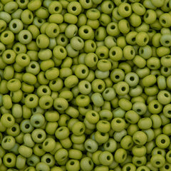 Czech Seed Bead 6/0 Matte Olive Green AB 50g (54430M)