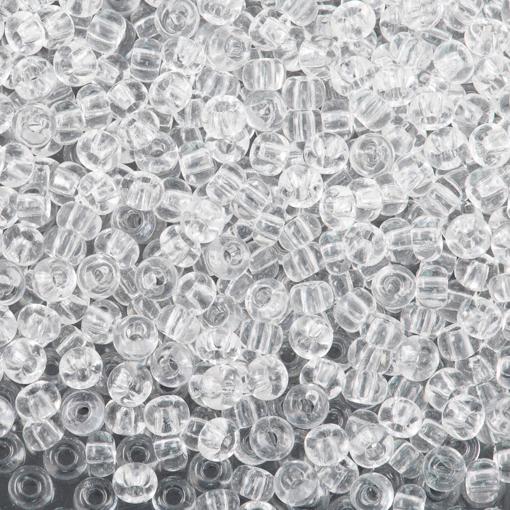 Czech Round Seed Beads, Glass - Transparent Crystal Clear, C