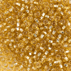 Czech Seed Bead 6/0 Silver Lined Gold 50g (17020)