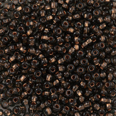 Czech Seed Bead 6/0 Black Diamond Copper Lined 20g Tube (49010)
