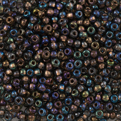 Czech Seed Bead 6/0 Black Diamond Copper Lined AB 20g Tube (49019)