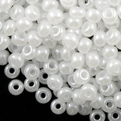 Czech Seed Bead 6/0 White Pearl 2-inch Tube (57102)