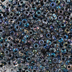 Czech Seed Bead 6/0 Crystal Black Copper Lined AB 20g Tube (58549)
