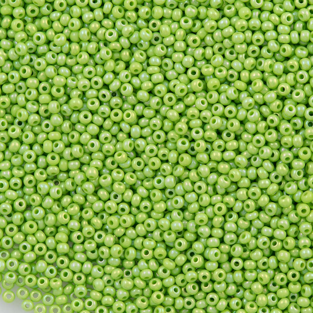 Czech Seed Bead 8/0 Opaque Pale Green AB (54310)