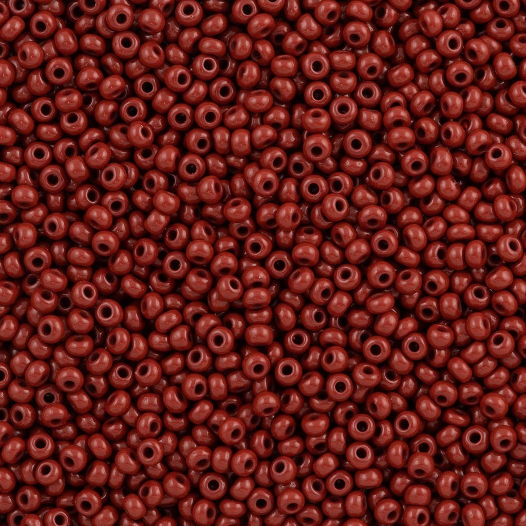 Czech Seed Bead 8/0 Opaque Brick Red 50g (93300) Aura Crystals, LLC