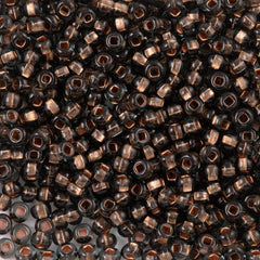 Czech Seed Bead 8/0 Black Diamond Copper Lined 22g Tube (49010)