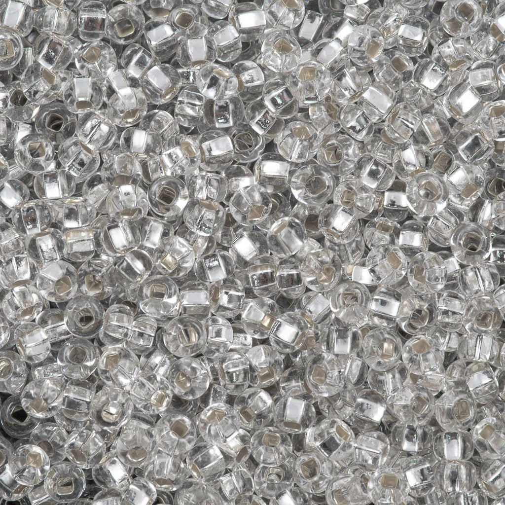 Czech Seed Bead 8/0 Crystal Silver Lined (78102)