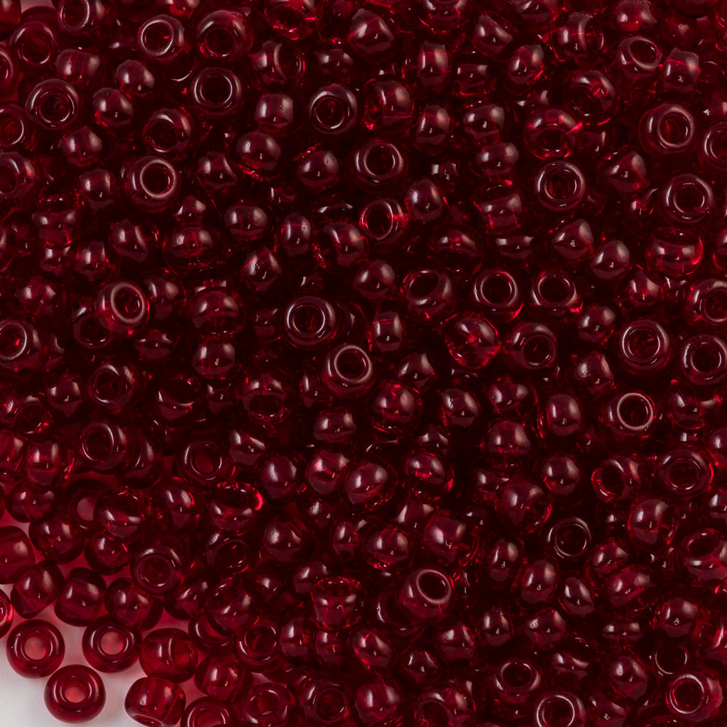 Czech Seed Bead 8/0 Transparent Ruby 2-inch Tube (90090)