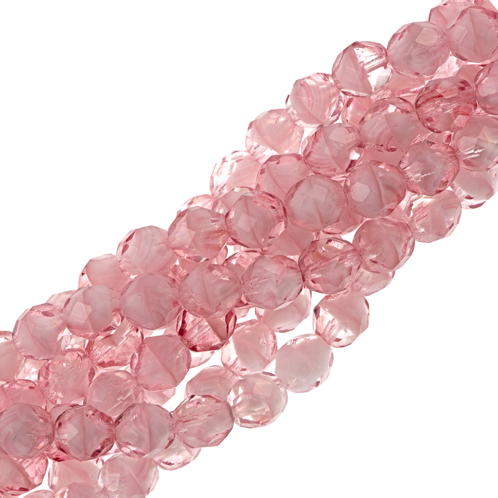 PINK Crystal Beads 8mm Beads for Jewelry Making Bulk 180 pcs Glass Beads
