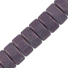 Glass Carrier Bead 9x17mm Two Hole Opaque Amethyst Luster 15pcs (15726P)
