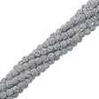 80 Fire Polish 4mm Ionic White & Jet Veins (24601)