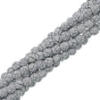40 Fire Polish 8mm Ionic White & Jet Veins (24601)