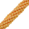 40 Fire Polish 8mm Ionic Yellow & Red Veins (24607)