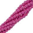 40 Fire Polish 8mm Ionic Pink & Red Veins (24611)