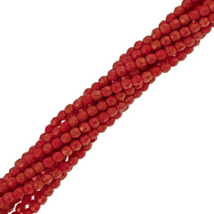 100 Czech Fire Polished 4mm Round Bead Red Antique Shimmer (S21C93200)