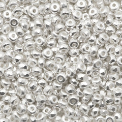 Czech Glass 2x3mm Faceted Micro Spacer Beads 100pcs Silver Plated (00030SLP)