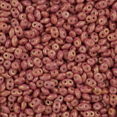 Super Duo 2x5mm Two Hole Beads Ruby Luster (03000RL)