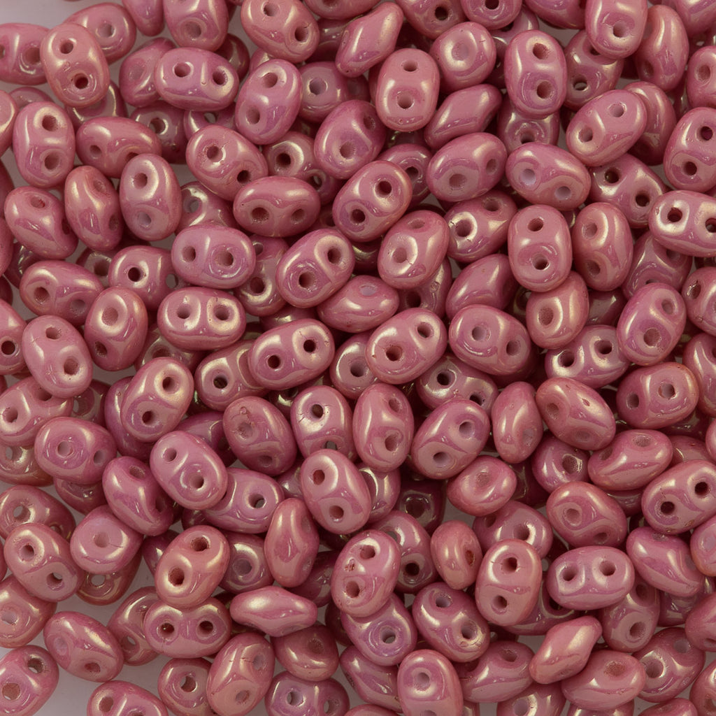 Super Duo 2x5mm Two Hole Beads Red Luster (14495P)