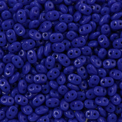 Super Duo 2x5mm Two Hole Beads Opaque Blue (33050)