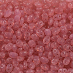 Super Duo 2x5mm Two Hole Beads Milky Pink 22g Tube (71010)