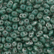 Super Duo 2x5mm Two Hole Beads Opaque Turquoise Picasso (63130T)