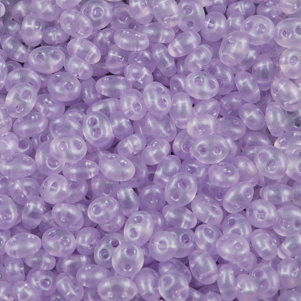 Preciosa Twin Two Hole Beads Crystal Pale Lilac Terra Pearl (08128)