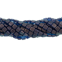 50 CzechMates 6mm Two Hole Tile Beads Halo Ultramarine (29264)