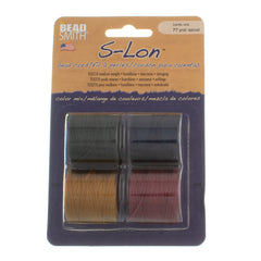 Dark 4pc Mix S-Lon Bead Cord Mix 77 Yard Spool .5mm TEX 210