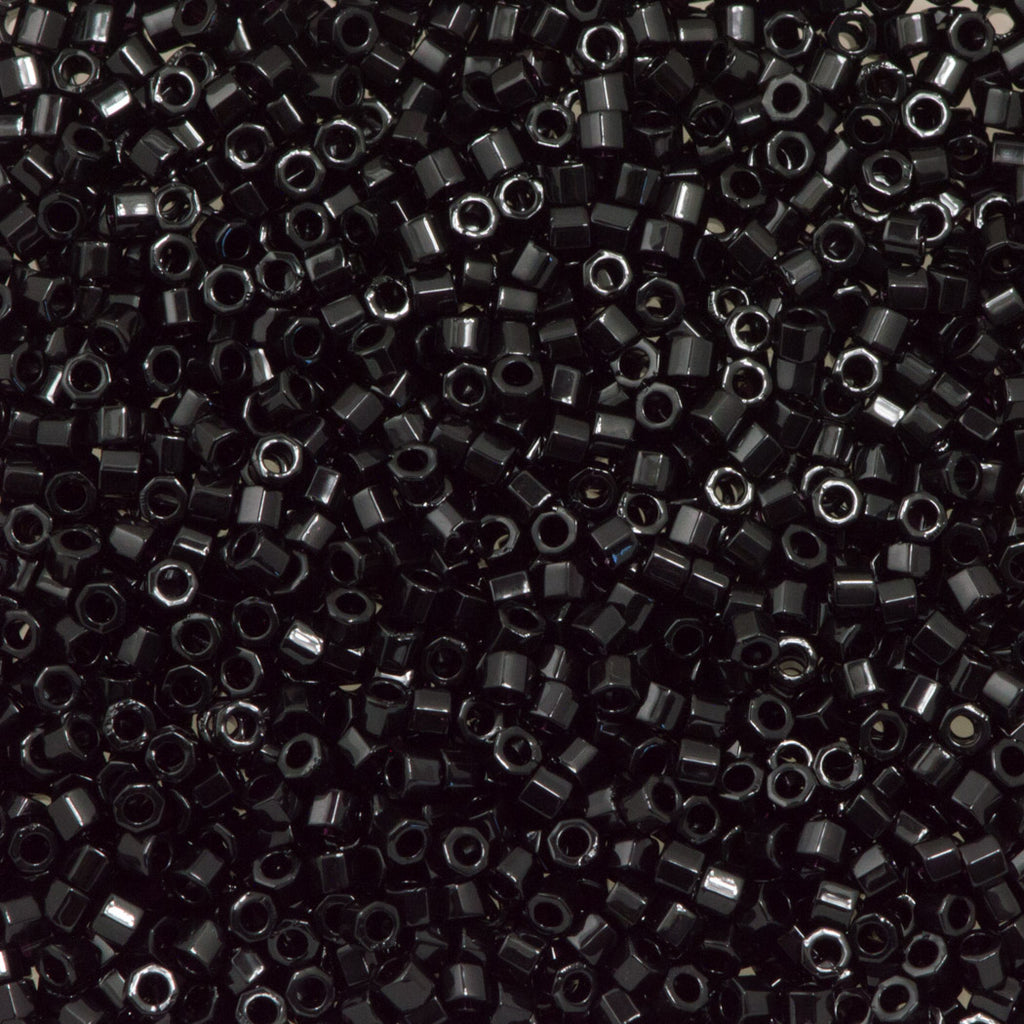 Miyuki Hex Cut Delica Seed Bead 11/0 Glossy Black DBC10