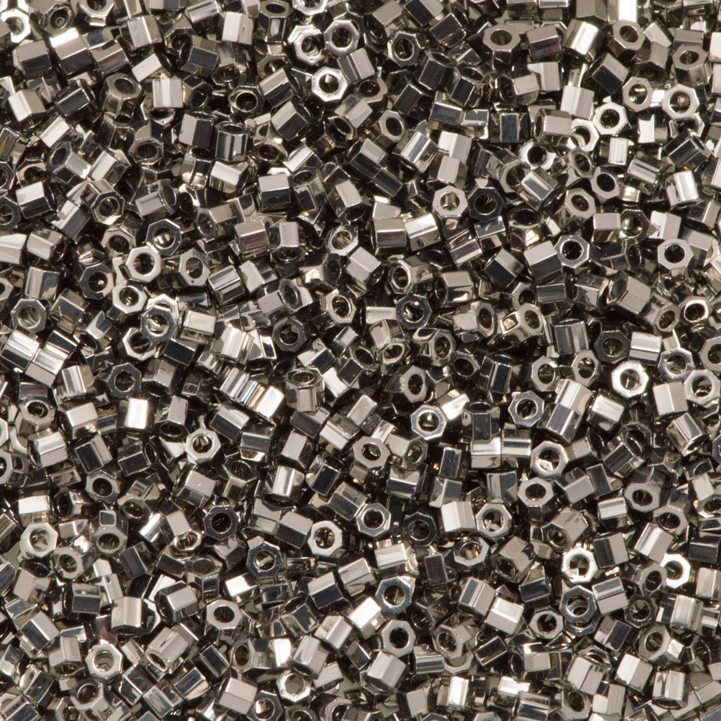 【冬バーゲン★特別送料無料！】 Miyuki Hex Cut Delica seed bead 11/0 Nickel Plated 7g Tube その他