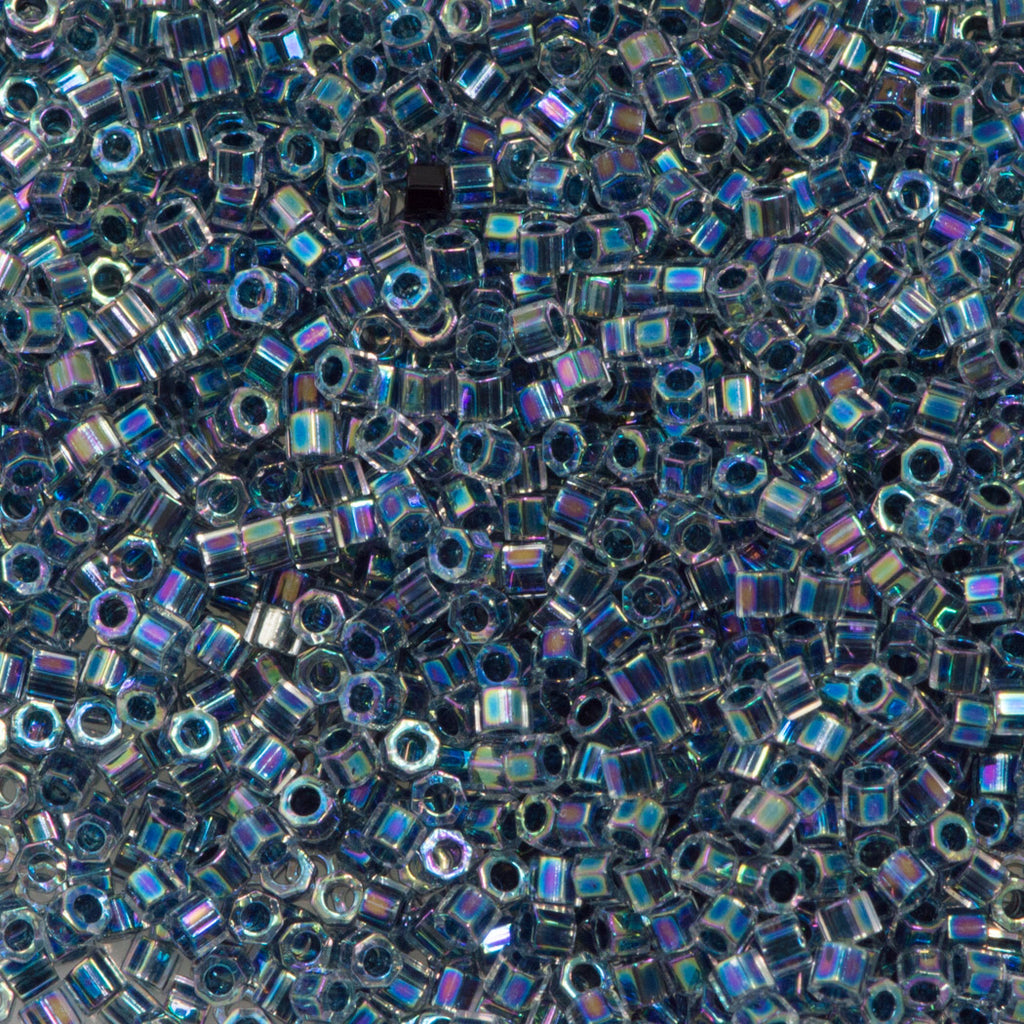 Miyuki DELICA 11/0 OPAQUE TURQUOISE BLUE PICASSO (7.6 grams tube)