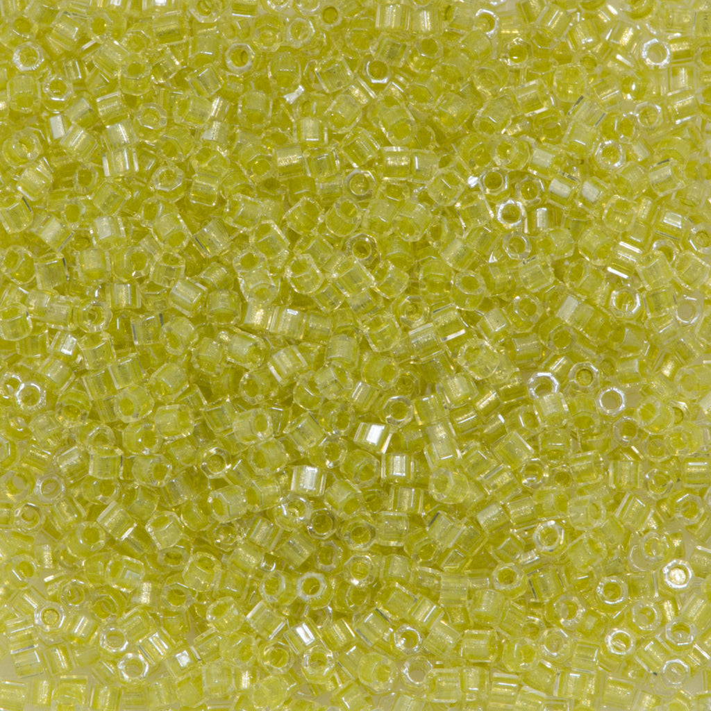 Miyuki Hex Cut Delica Seed Bead 11/0 Inside Dyed Color Yellow Green DBC910