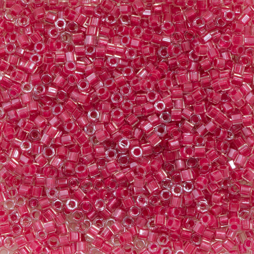 Miyuki Hex Cut Delica Seed Bead 11/0 Inside Dyed Color Dark Pink DBC914