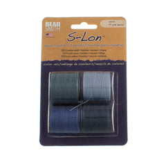 Denim 4pc Mix S-Lon Bead Cord Mix 77 Yard Spool .5mm TEX 210