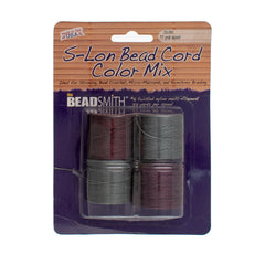 Dusk 4pc Mix S-Lon Bead Cord Mix 77 Yard Spool .5mm TEX 210