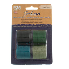 Ever Green 4pc Mix S-Lon Bead Cord Mix 77 Yard Spool .5mm TEX 210