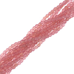 100 Czech Fire Polished 3mm Round Beads Milky Pink (71010)