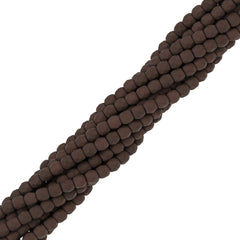 100 Czech Fire Polished 3mm Round Bead Saturated Brown (29538)
