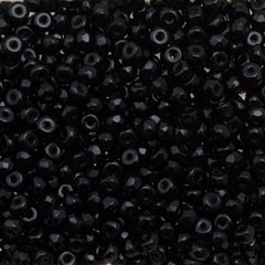Czech Glass 2x3mm Faceted Micro Spacer Beads 100pcs Jet (23980)