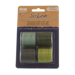 Fresh Herbs 4pc Mix S-Lon Bead Cord Mix 77 Yard Spool .5mm TEX 210