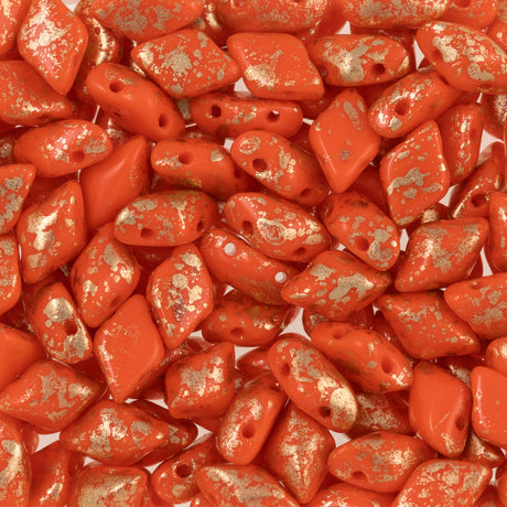 Gemduo 8X5mm Gold Splash Orange Opaque 2-Inch Tube (93140GSP)