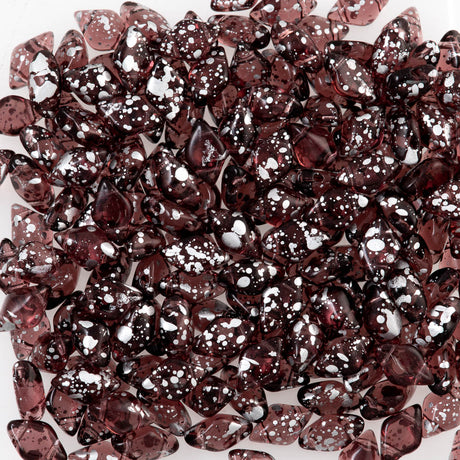 Gemduo Bead 8x5mm Silver Splash Amethyst 2-Inch Tube (20060SSP)