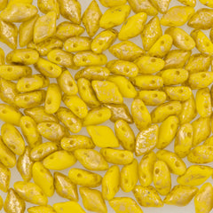 Gemduo Bead 8x5mm Gold Splash Lemon Opaque 2-Inch Tube (83120GSP)