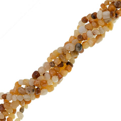 Golden "Jade" Quartz Pebble beads 16 inch strand