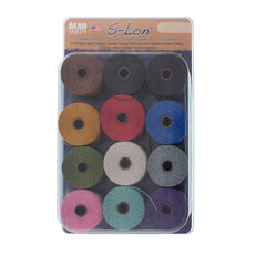 Industrial 12pc Mix S-Lon Bead Cord Mix 77 Yard Spool .5mm TEX 210